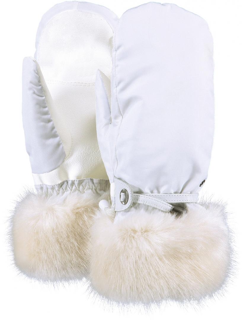 Barts Empire Ski Mitts White faux fur