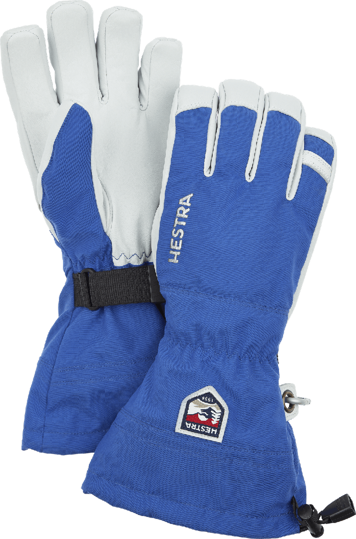 Hestra Heli Ski army leather gloves royal blue
