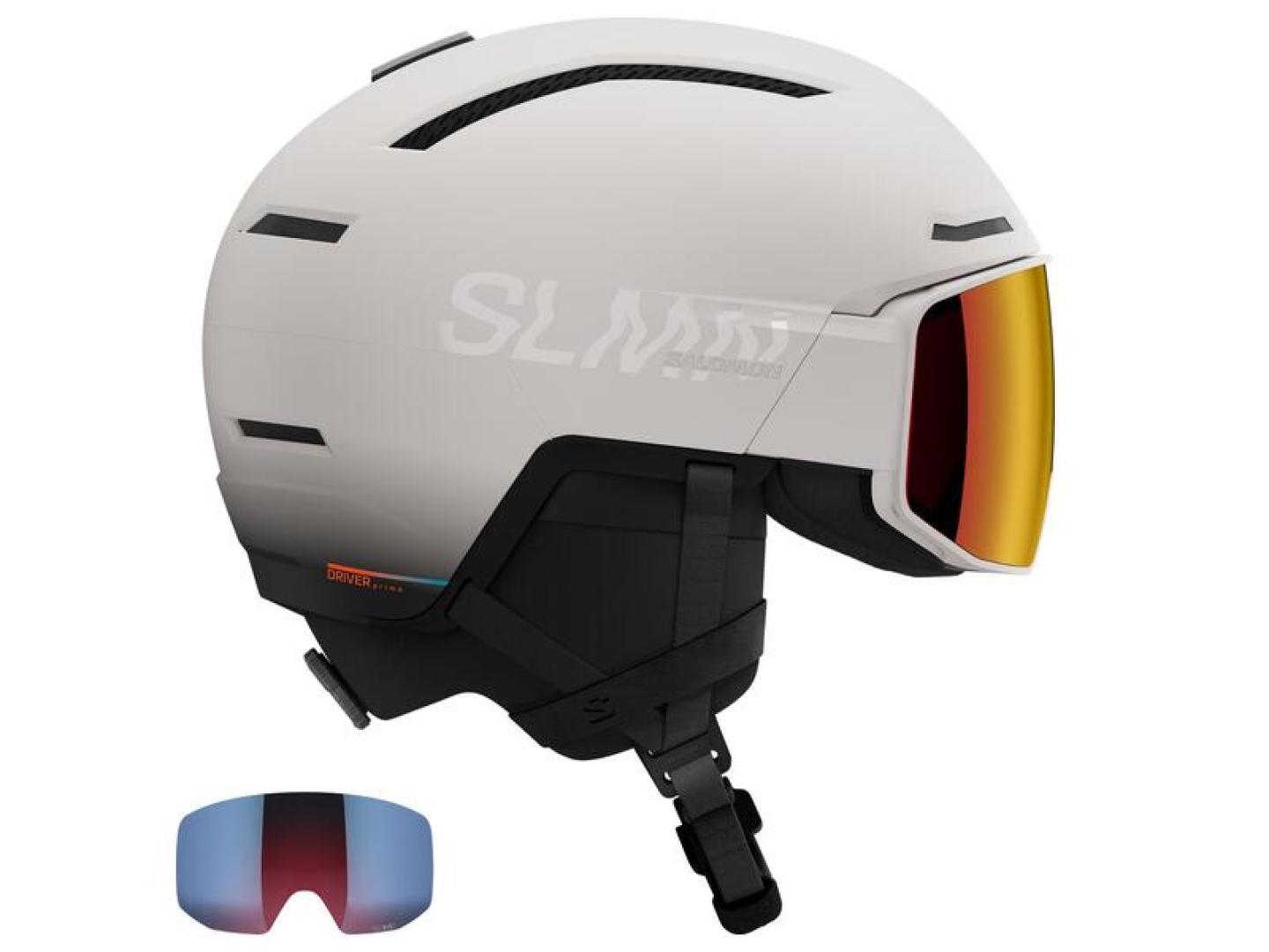 Salomon 2025 Driver Prime Sigma plus grey violet visor helmet