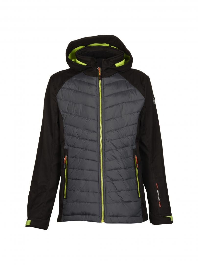 Killtec Mago boys youths kids jacket anthracite grey lime soft shell