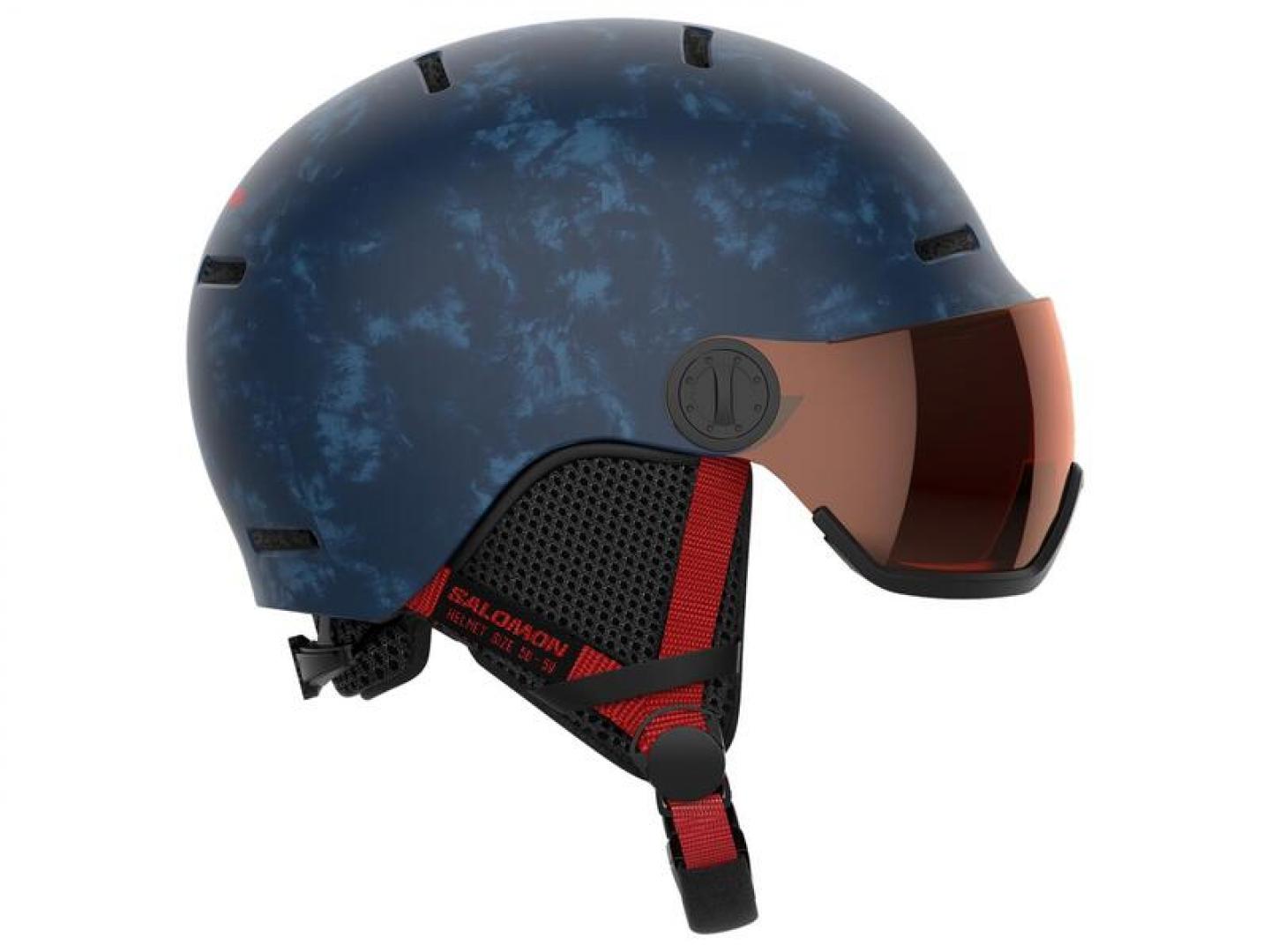 Salomon Grom visor helmet junior kids blue grey