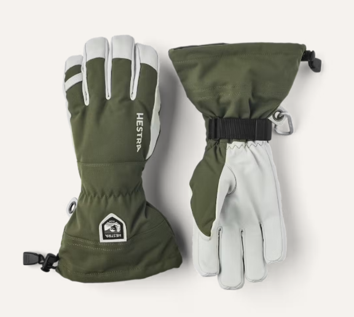 Hestra 2025/26 Army Leather Heli Ski 5 Finger Glove - Olive