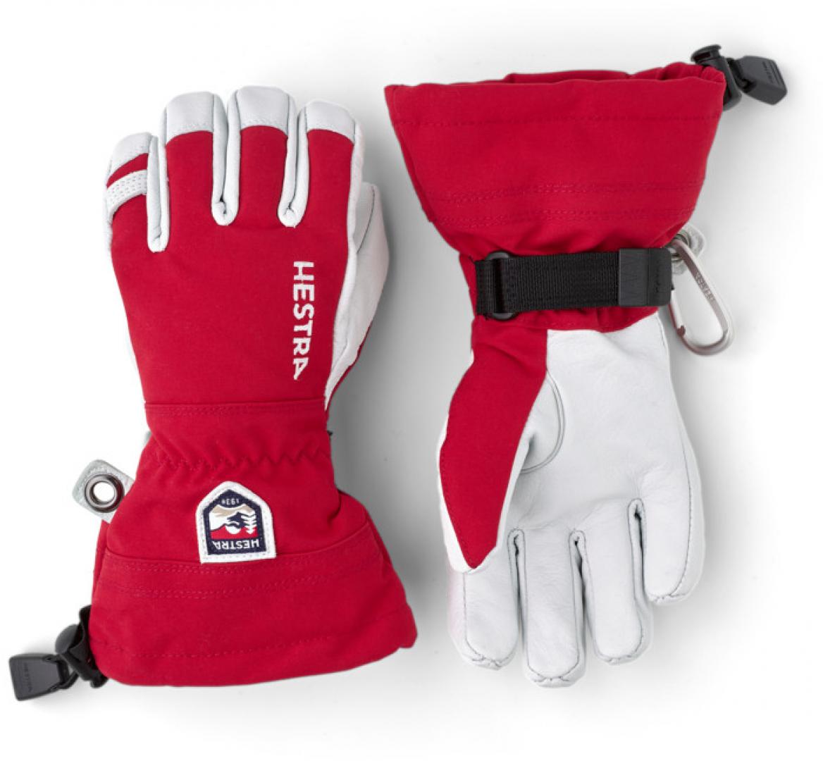 Hestra 2025/26 Army Leather Heli Ski 5 Finger Glove - Red