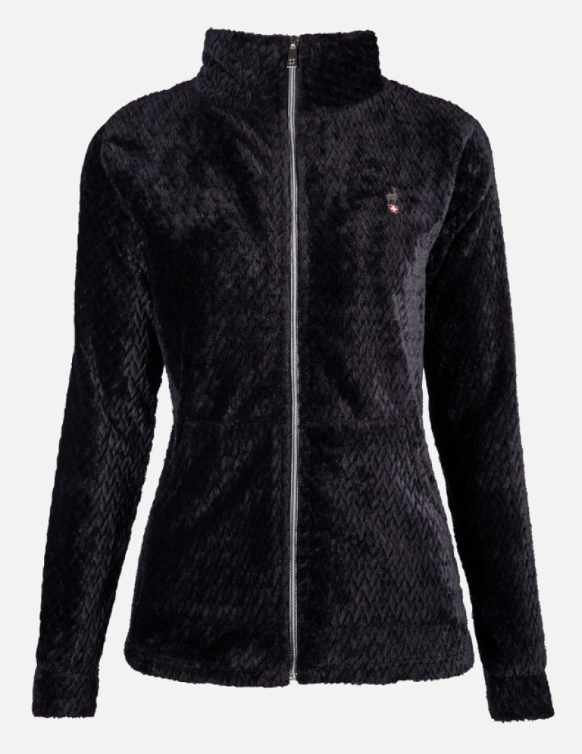 AULP 2024 Becco Womens' Braid Coral Fleece Jacket- black