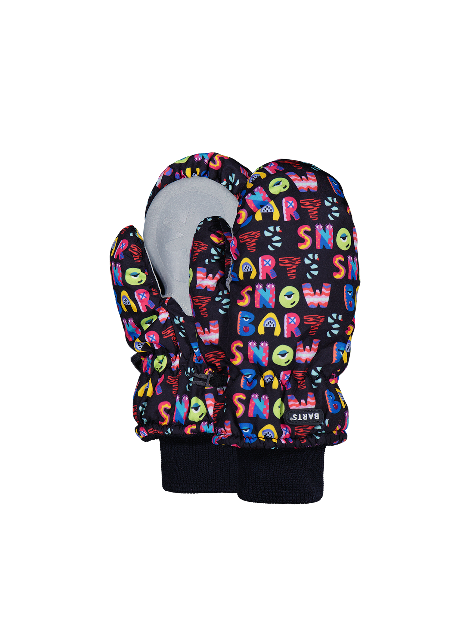 Barts 2024 Kids black printed mitts view 2