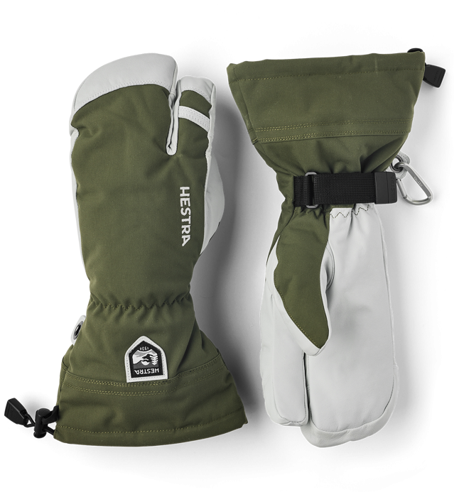 Hestra 2025/26 Army Leather Heli Ski 3 Finger Glove - Olive view 2