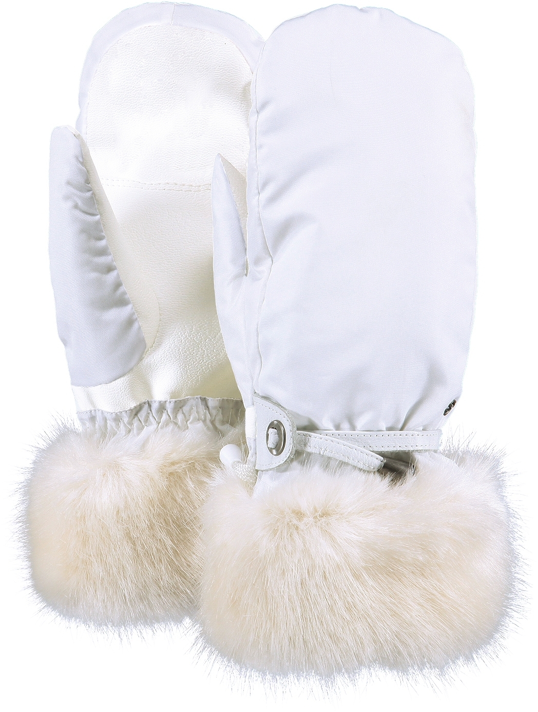 Barts Empire Ski Mitts White faux fur view 2