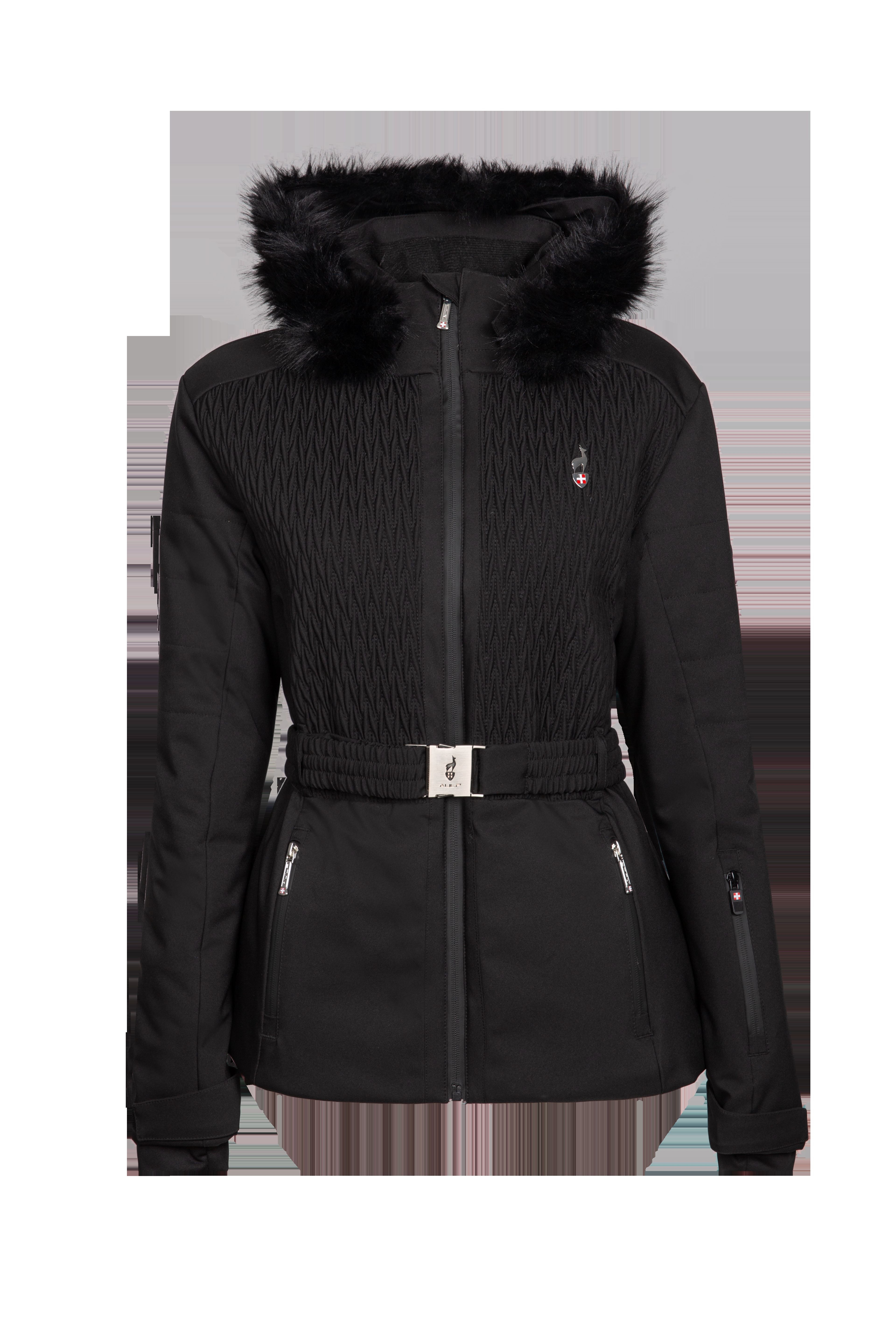 AULP 2025 Velda black womens stretch fitted ski jacket view 2