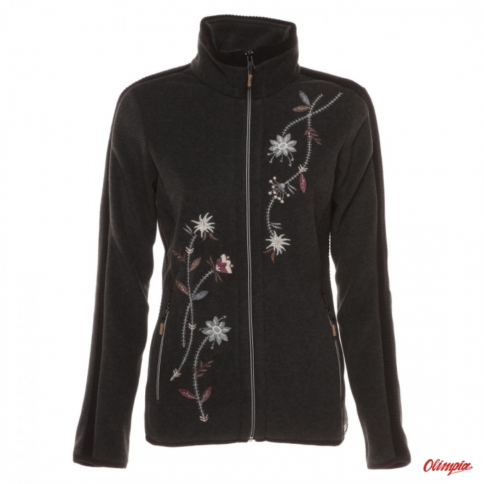 CMP Belle - Women's Embroidered Fleece Jacket - Charcoal Grey view 2