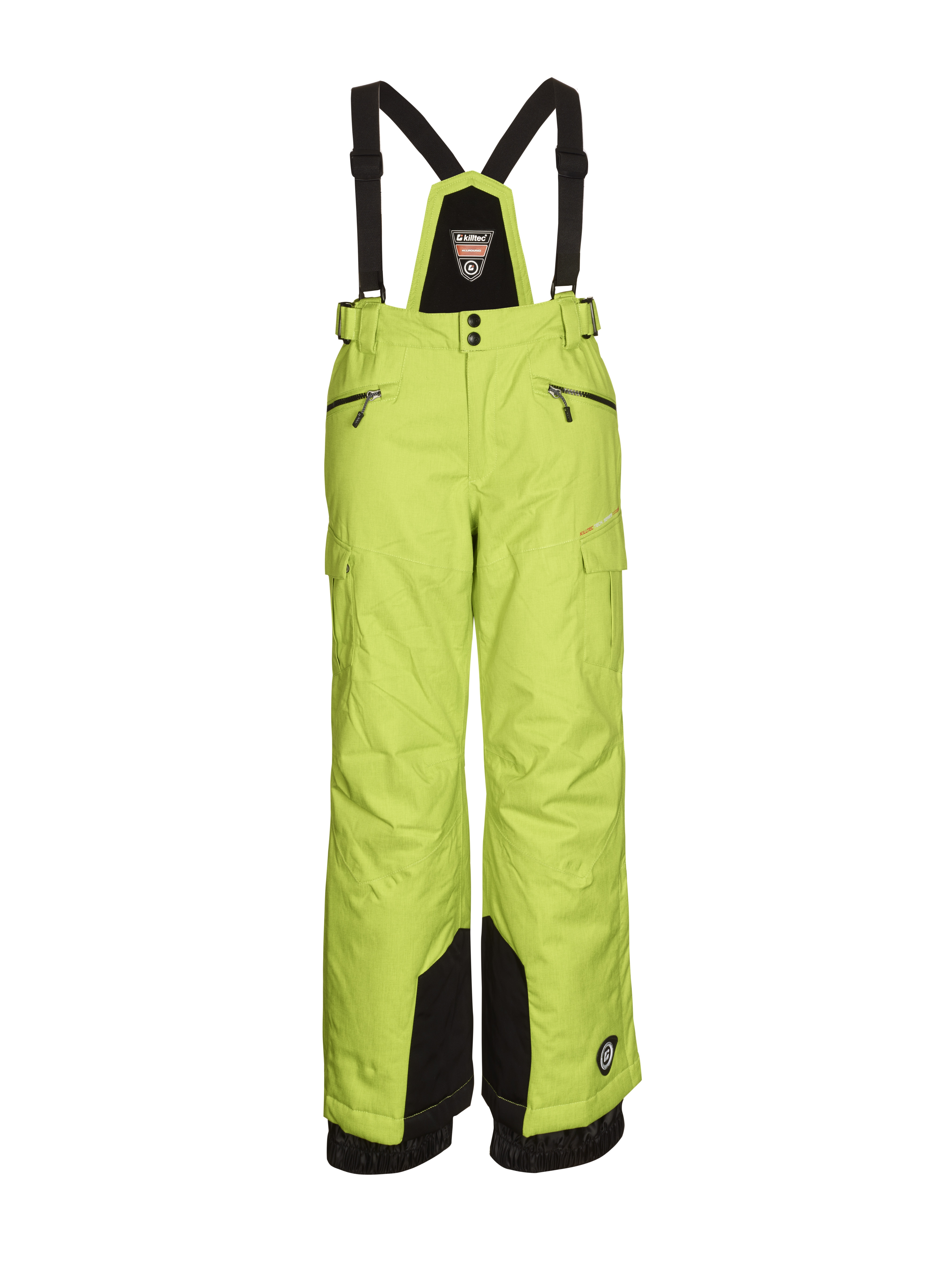 Killtec Fanol youths kids ski or snowboarding pants salopettes lime view 2
