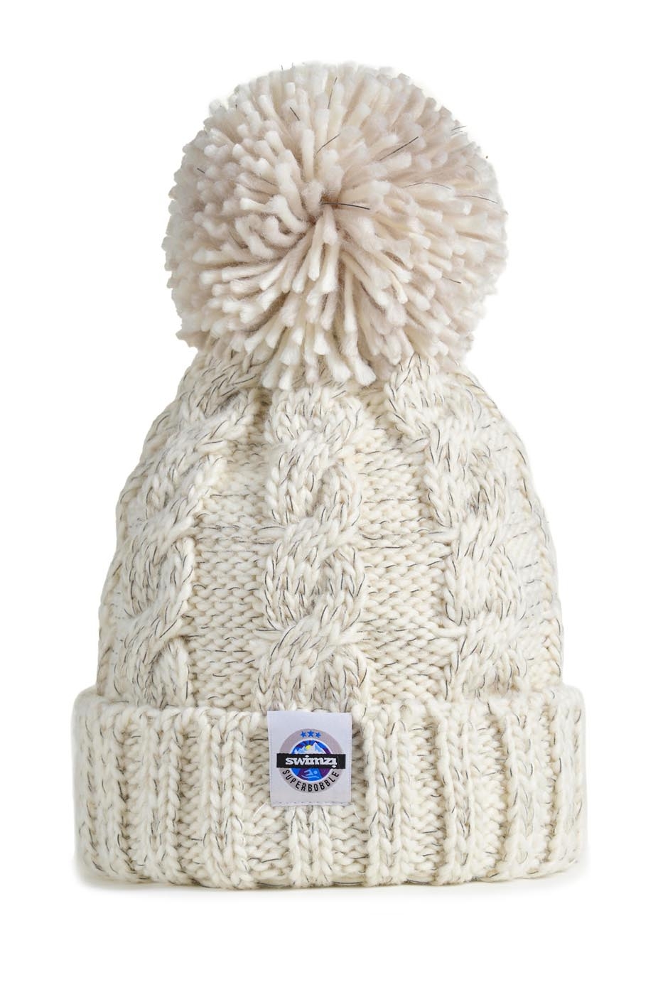 Swimzi 2025 Oatmeal Cable superbobble chunky hat view 2