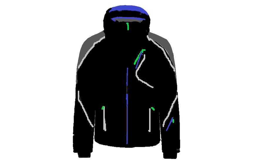 Ice Peak Narvel Mens stretch Ice tech Black and grey ski jacket view 2