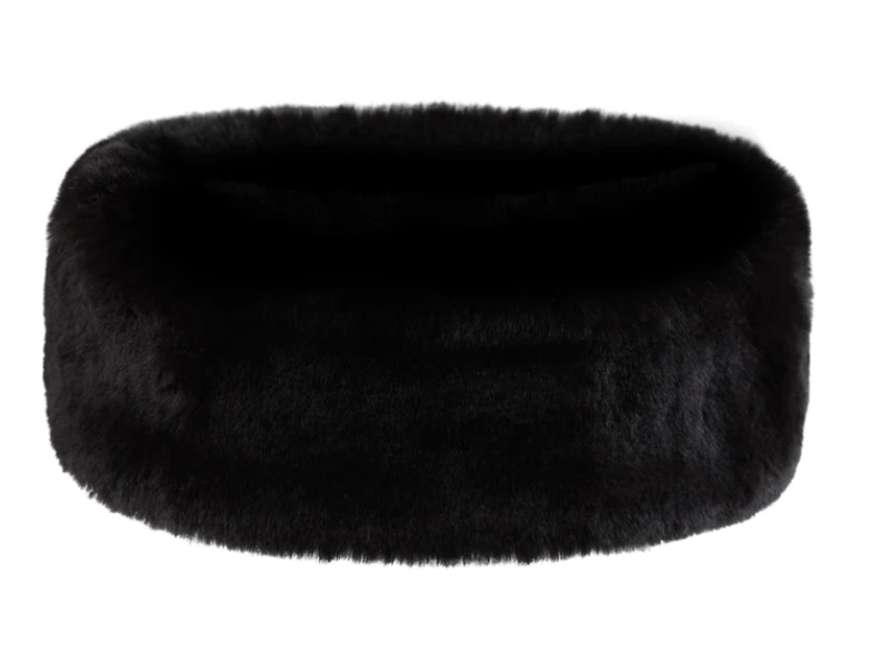 Manbi 2024 Snowlux Faux Fur Headband - Chinchilla Black view 2