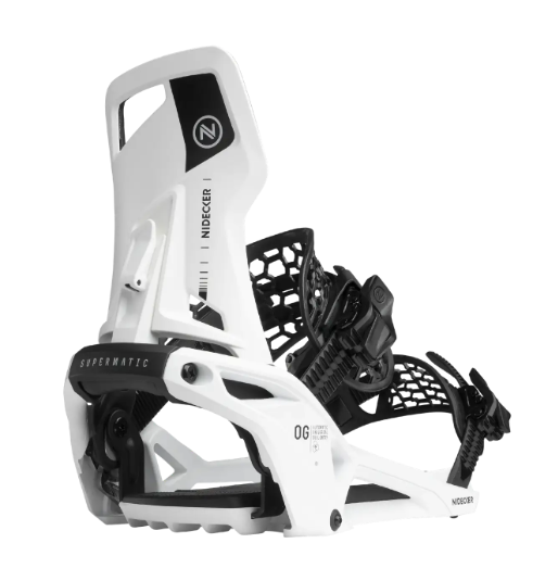 Nidecker 2025/26 Supermatic Snowboard Binding - White view 2