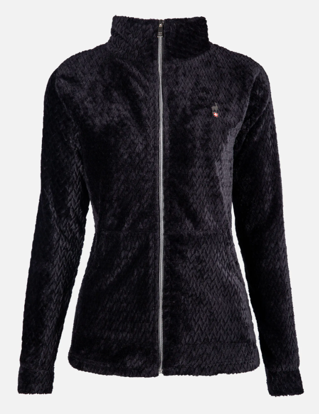 AULP 2024 Becco Womens' Braid Coral Fleece Jacket- black view 2