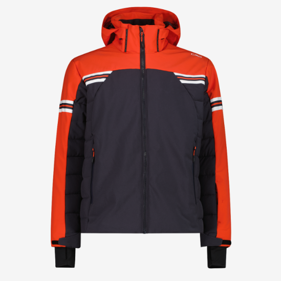 CMP 2025/26 Men's ski jacket in 4 way stretch fabric - Anthracite/Tango view 3