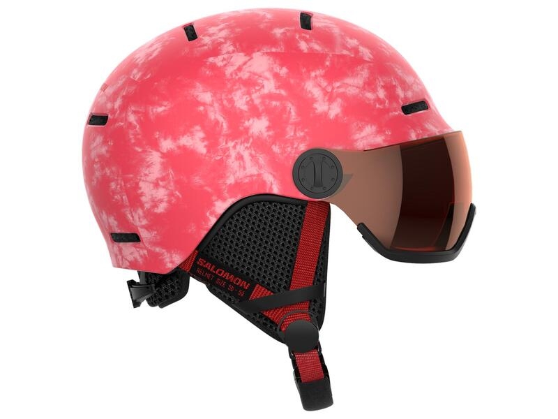 Salomon Grom visor helmet junior kids camo pink view 2