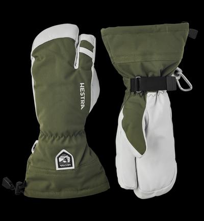 Hestra 2025/26 Army Leather Heli Ski 3 Finger Glove - Olive