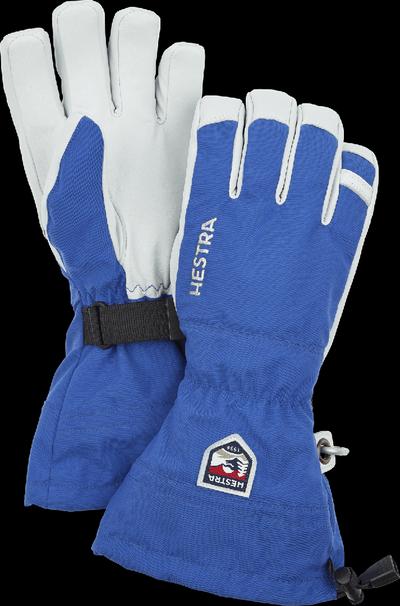 Hestra Heli Ski army leather gloves royal blue