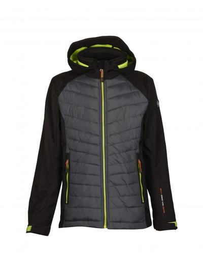 Killtec Mago boys youths kids jacket anthracite grey lime soft shell