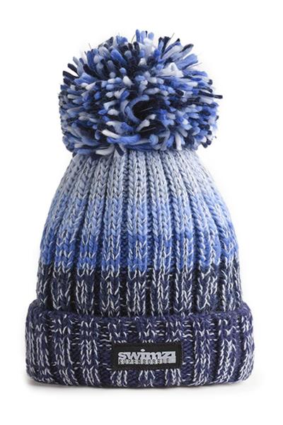 Swimzi 2025 Blue gradient superbobble chunky knit reflective hat