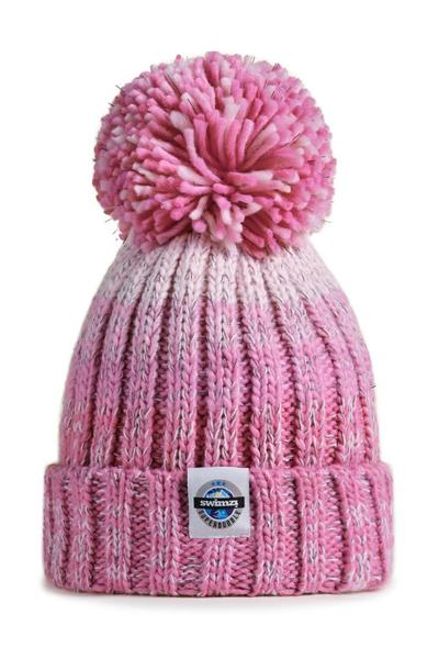 Swimzi 2025 pink gradient superbobble chunky knit relective hat