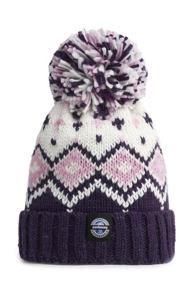 Swimzi 2025 Navy pink Tyrol nordic superbobble chunky hat