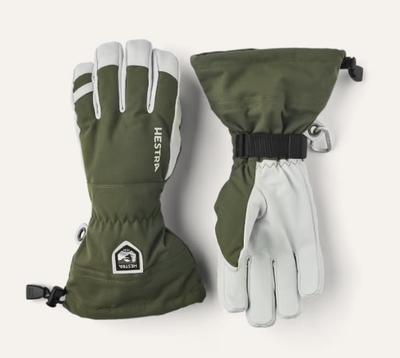 Hestra 2025/26 Army Leather Heli Ski 5 Finger Glove - Olive