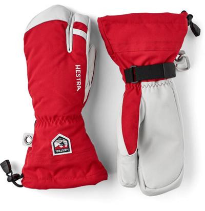 Hestra army leather heli ski 3 finger glove red