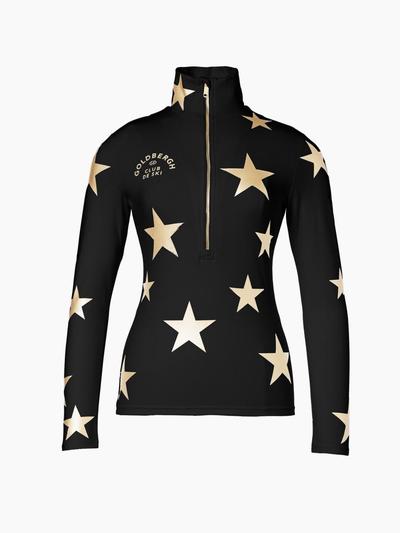 GoldBergh 2025 Galacitique thermal stretch ski top black and gold stars